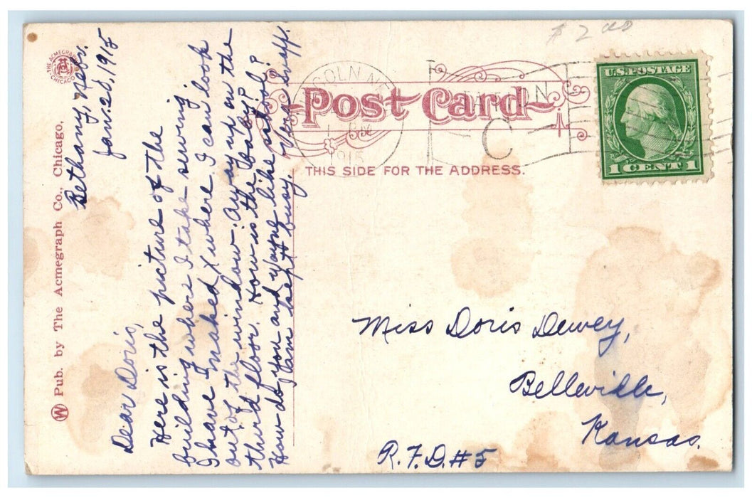 c1915 Exterior View Home Economics Building Lincoln Nebraska NE Antique Postcard