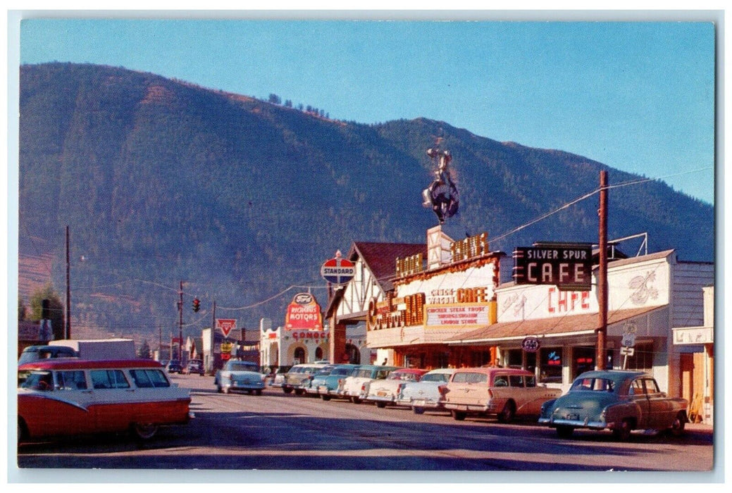 c1960 Towering Teton Range Last Old West Center Jackson Wyoming Vintage Postcard