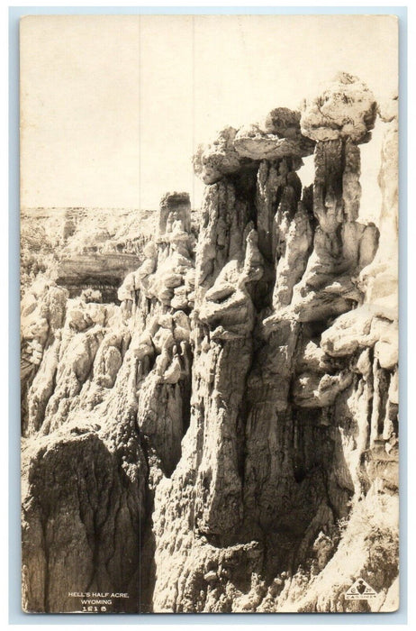 c1910's View Of Hell's Half Acre Wyoming WY RPPC Photo Posted Vintage Postcard