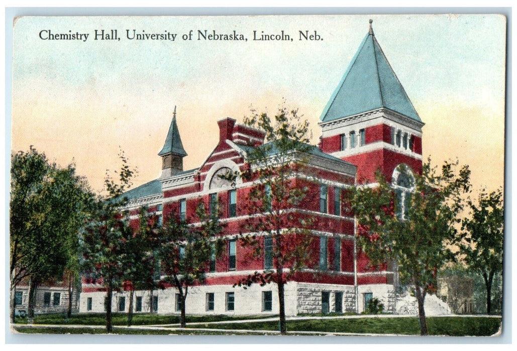 c1910 Chemistry Hall University Nebraska Building Lincoln Nebraska NE Postcard