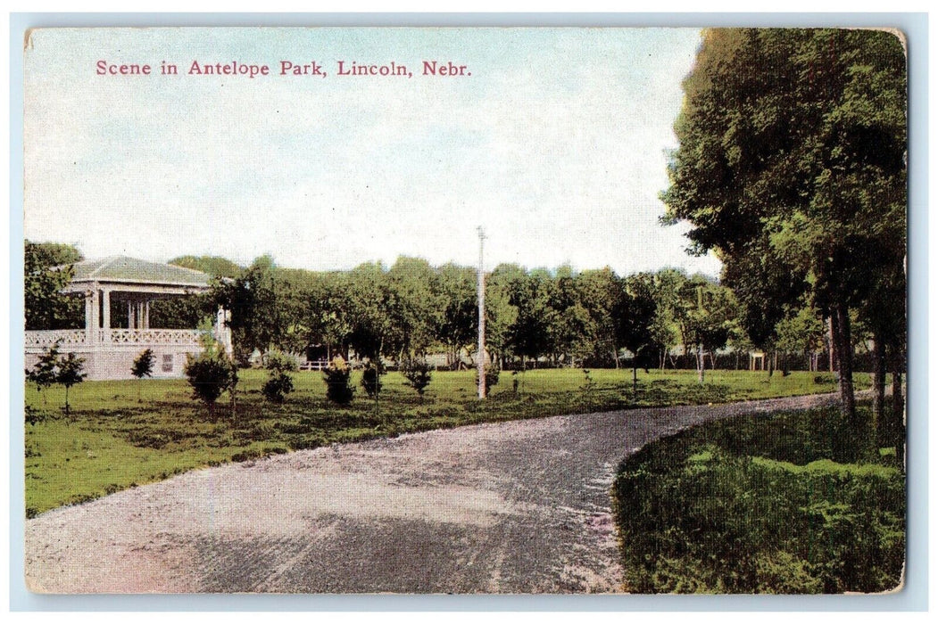 c1910 Scene Antelope Park Lincoln Nebraska NE Vintage Antique Unposted Postcard