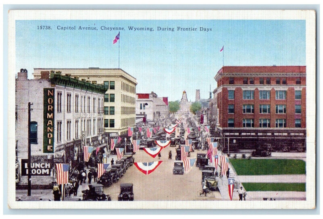 c1940 Capitol Avenue Frontier Days Exterior Street Cheyenne Wyoming WY Postcard