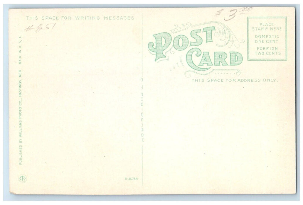 c1910 Mary Lanning Memorial Hospital Classic Cars Hastings Nebraska NE Postcard