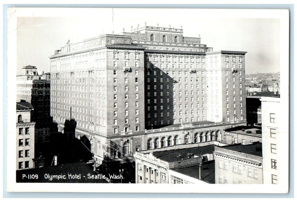 c1940's Olympic Hotel Building Seattle Washington WA RPPC Photo Vintage Postcard