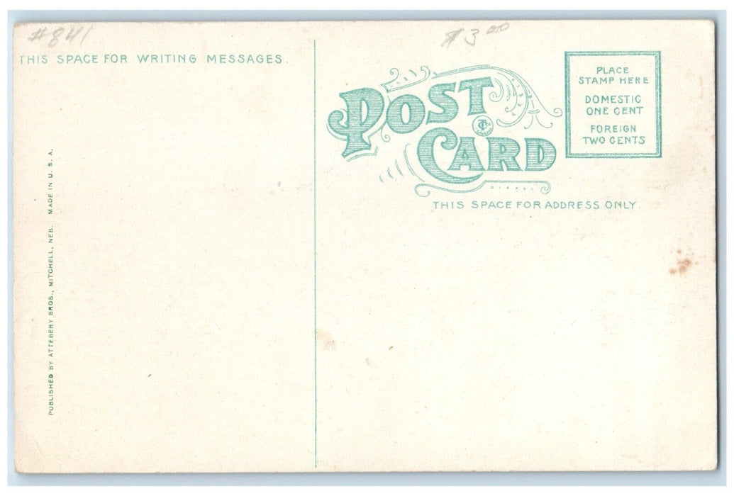 1910 Scenic View Scotts Bluff Mountains River Near Mitchell Nebraska NE Postcard