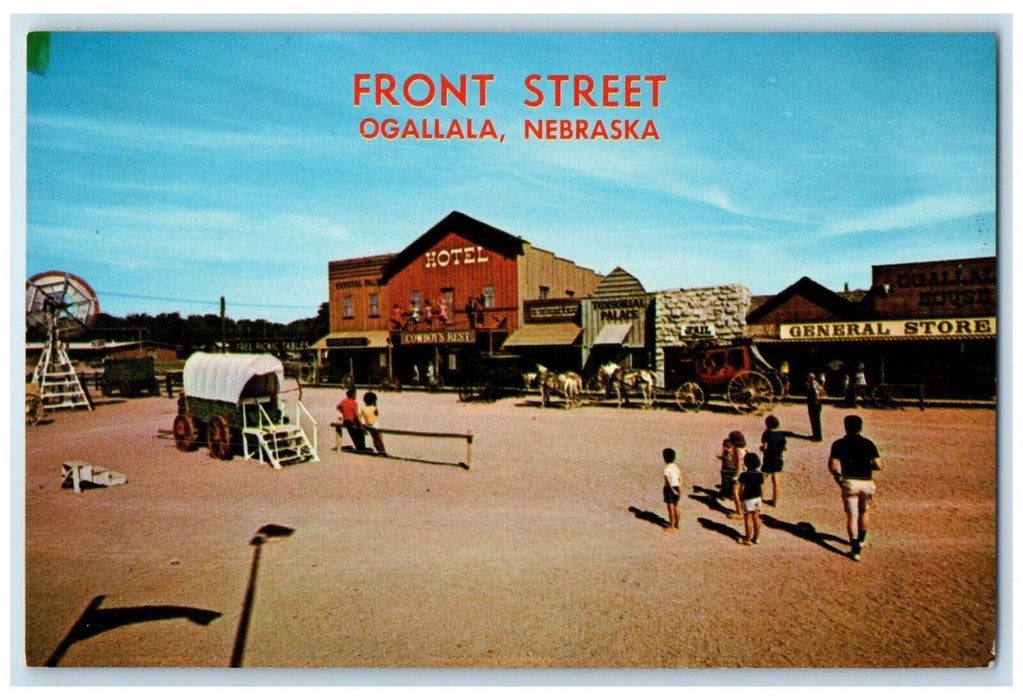 c1960 Front Street Cowboy Capitol Hotel Building Ogallala Nebraska NE Postcard