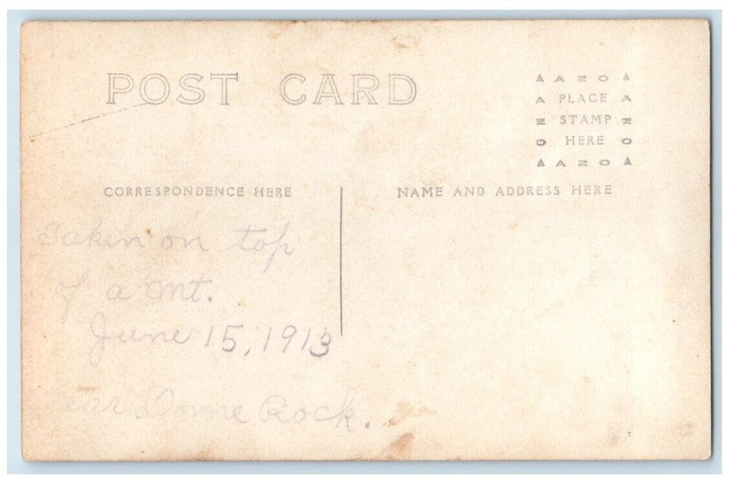1913 Women On Top Of Mountain Near Dome Rock Colorado CO RPPC Photo Postcard