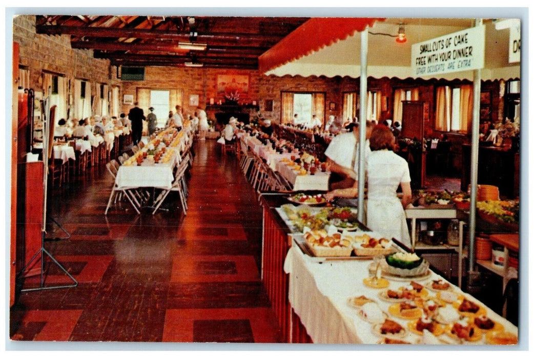 c1960 Interior View Lodge Steinhart Park Nebraska City Nebraska Antique Postcard