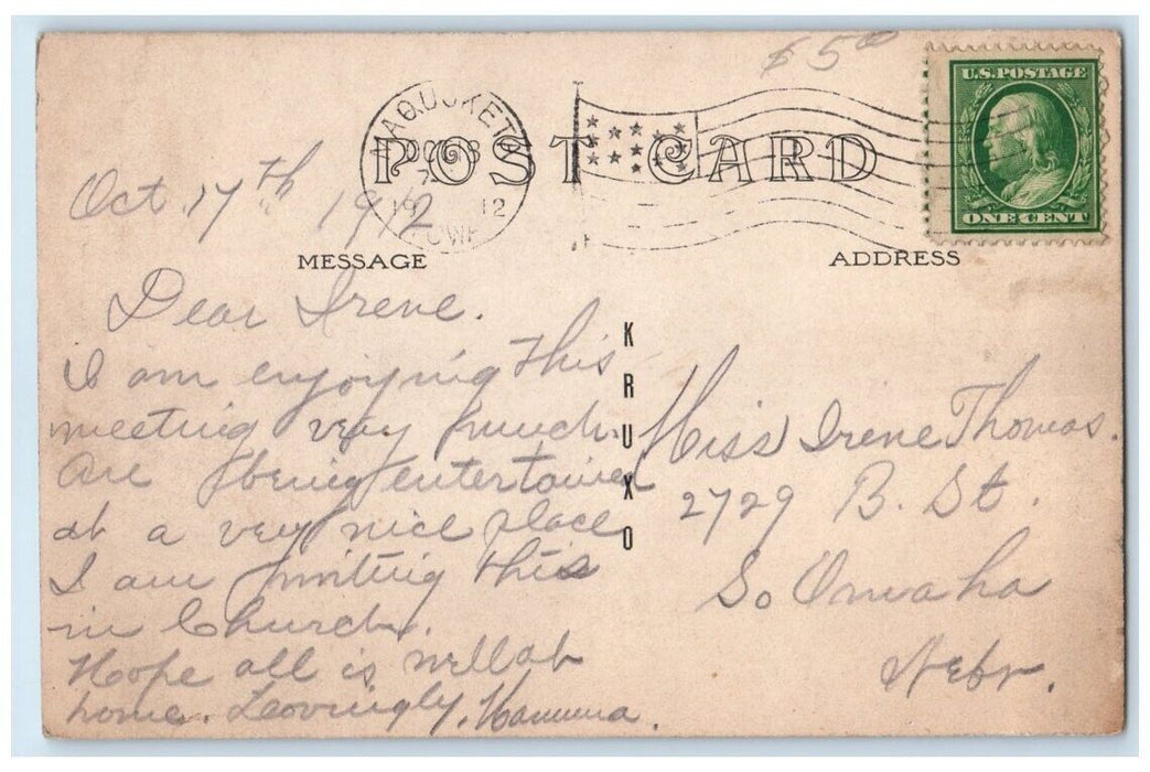 1912 Residence And Park Scene Maquoketa Iowa IA RPPC Photo Posted Postcard