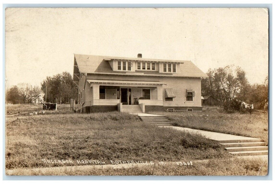 1919 Anderson Hospital View Estherville Iowa IA RPPC Photo Posted Postcard