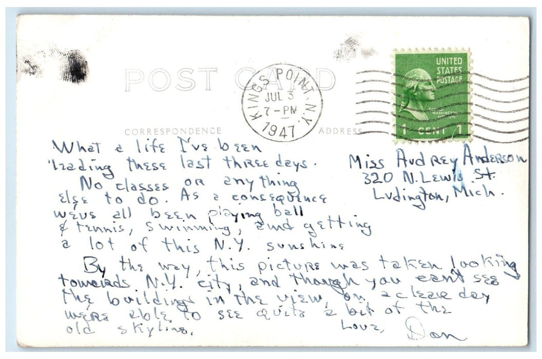 United States Merchant Marine Academy From Wiley Hall Boat RPPC Photo Postcard