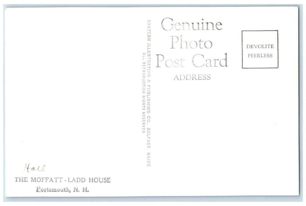 The Moffatt Ladd House Armsden Interior View Portsmouth NH RPPC Photo Postcard