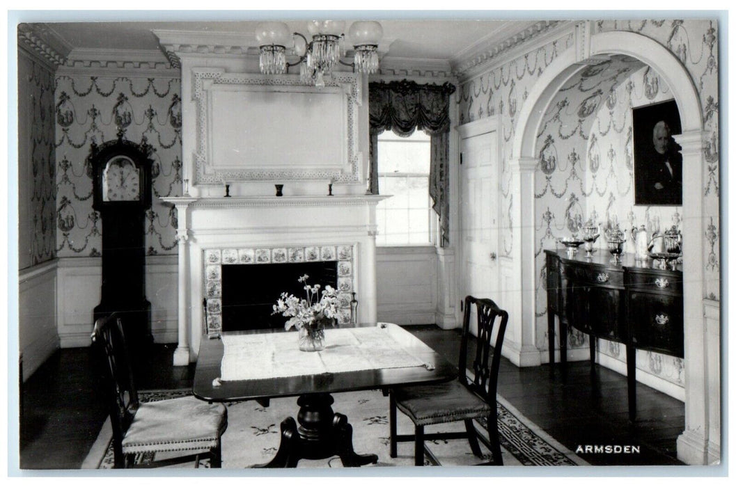 The Moffatt Ladd House Armsden Dining Interior Portsmouth NH RPPC Photo Postcard