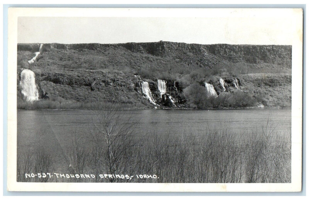 c1950's View Of Thousand Springs Idaho ID, Waterfalls RPPC Photo Postcard