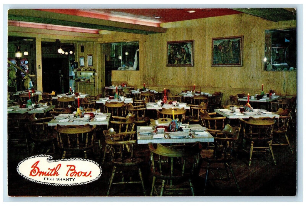 c1960 Fish Shanty Restaurant Smith Bros Chair Port Washington Wisconsin Postcard