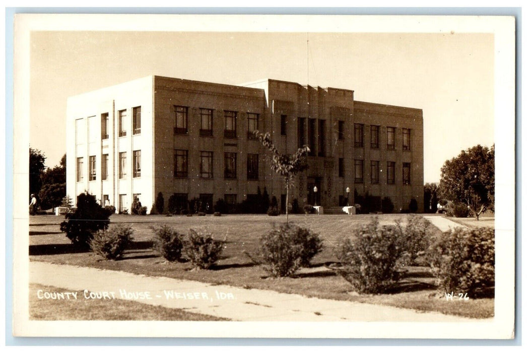 c1940's County Court House Building Weiser Idaho ID RPPC Photo Vintage Postcard