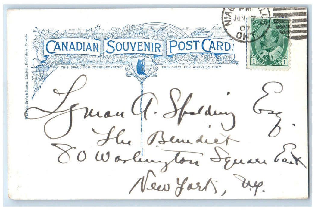 1907 View of Clifton Hotel Niagara Falls Canada Antique Posted Postcard