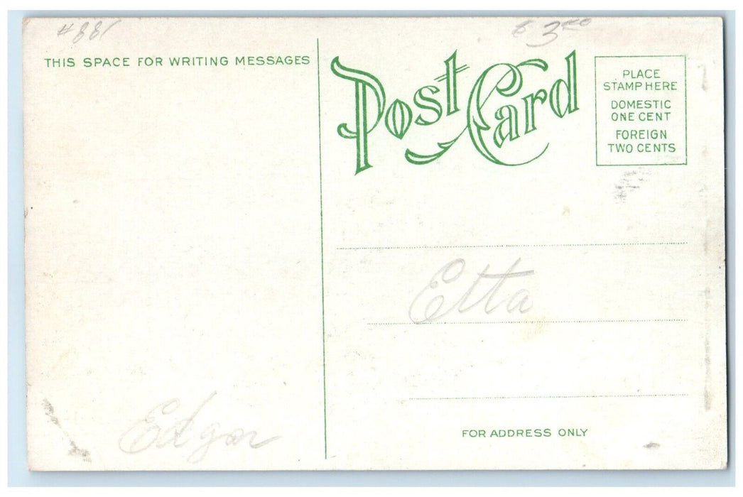 c1910 Looking South Third Street Trolley Streetcar Cedar Rapids Iowa IA Postcard
