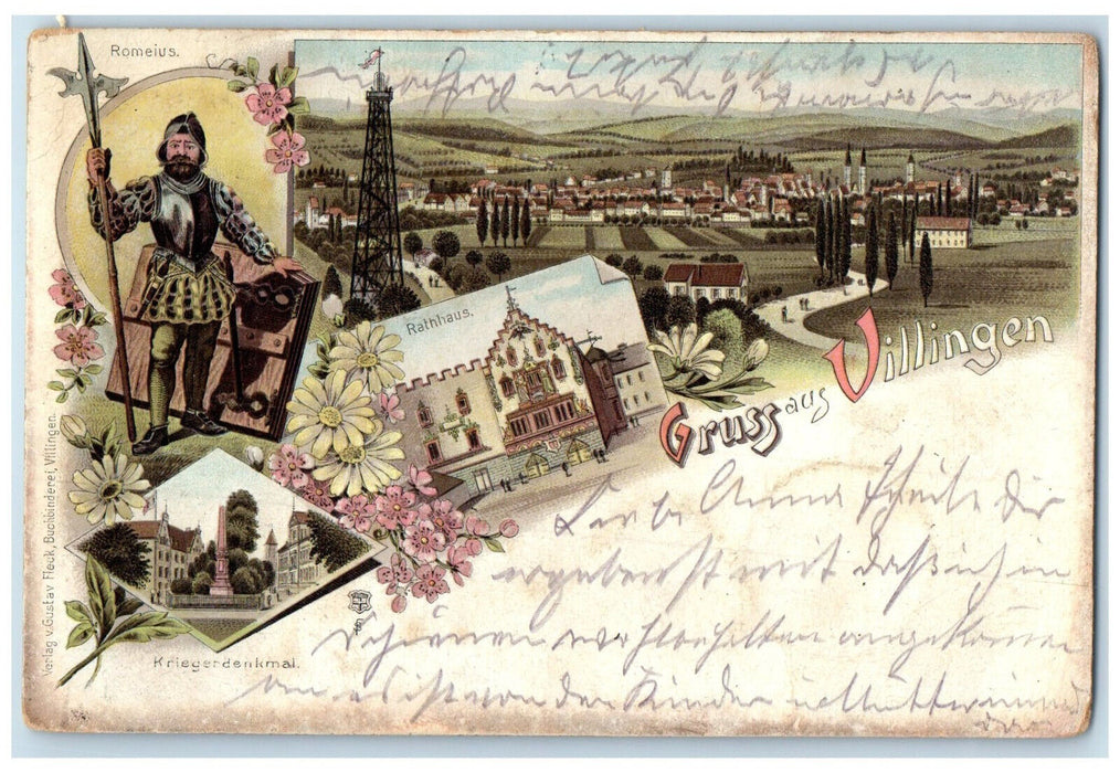 1900 Greetings from Villingen-Schwenningen Germany Multiview Postcard