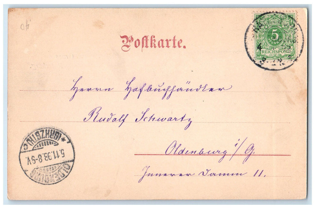 1898 Dom Greetings from Ratzeburg Schleswig-Holstein Germany Posted Postcard