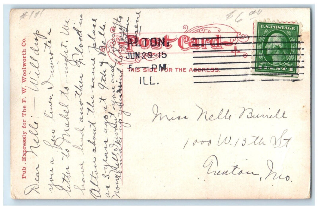 1915 Birds Eye View Manufacturing District Exterior Alton Illinois IL Postcard