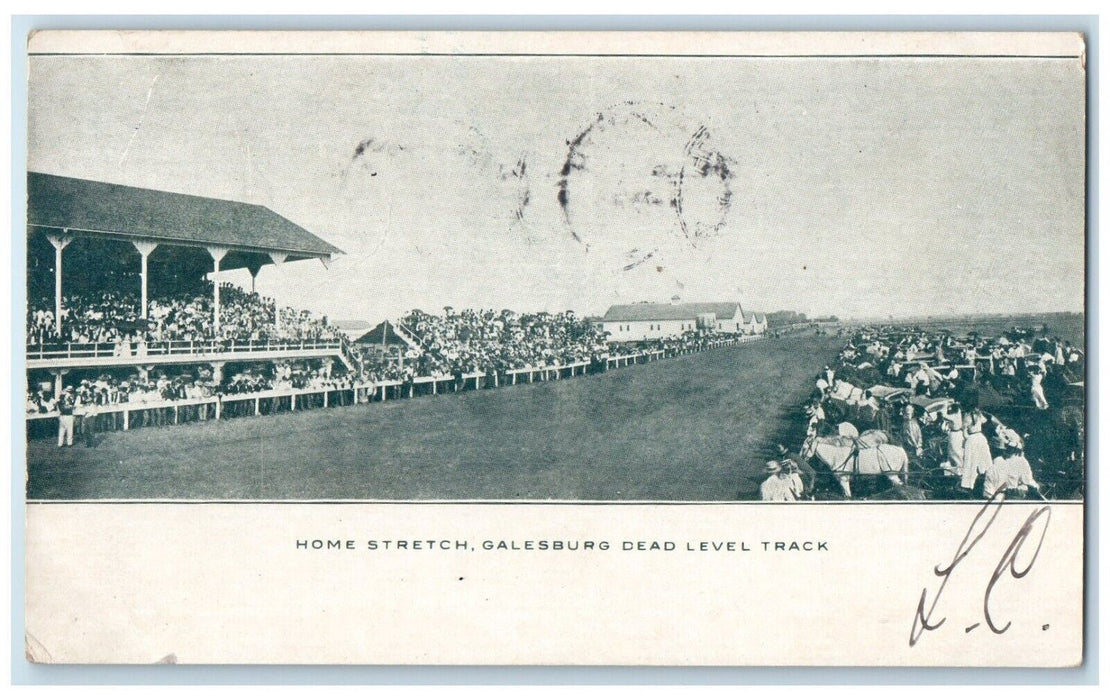 1906 Home Stretch Galesburg Dead Level Track Field Exterior Illinois IL Postcard