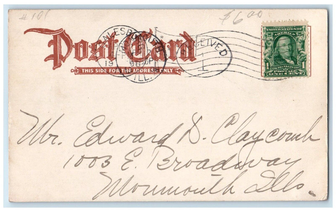1906 Home Stretch Galesburg Dead Level Track Field Exterior Illinois IL Postcard