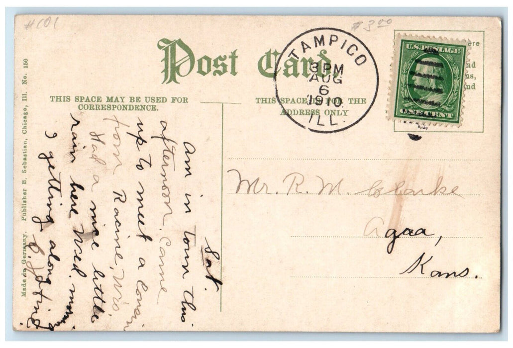 1910 Campground Starved Rock Exterior Dock Port Lasalle County Illinois Postcard