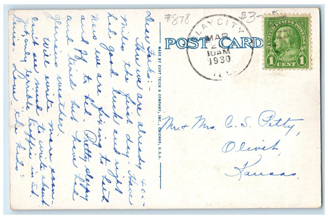 1930 Birthplace WM Jennings Bryan Park Hotel Exterior Salem Illinois IL Postcard