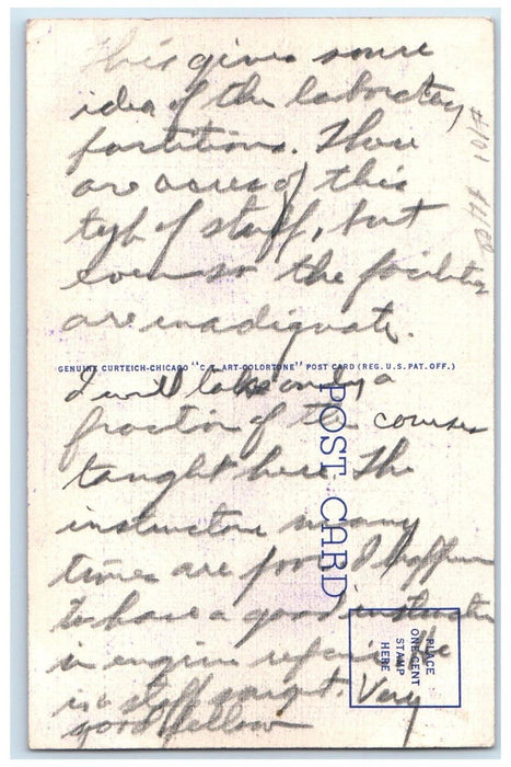 c1930's Testing Aircraft Magnetos Chanute Field Rantoul Illinois IL Postcard
