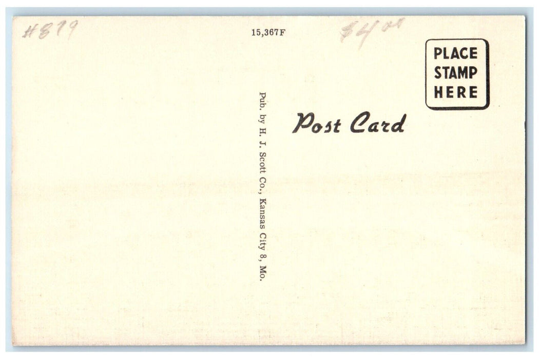 c1940 Lowry Motel West Highways Exterior Building Pittsfield Illinois Postcard