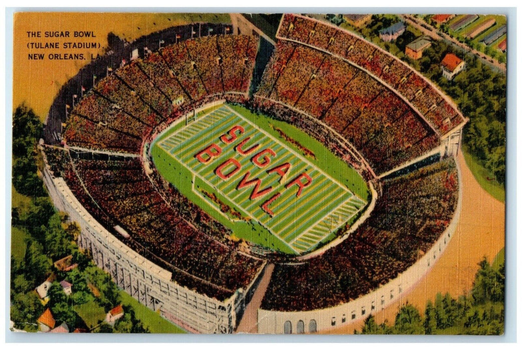The Sugar Bowl Tulane Stadium New Orleans Louisiana LA Vintage Postcard