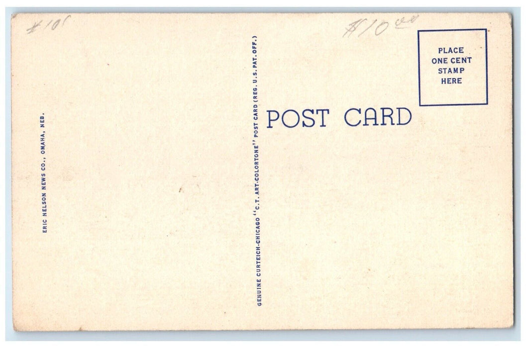 c1930's View Of Crieghton University Stadium Omaha Nebraska NE Vintage Postcard