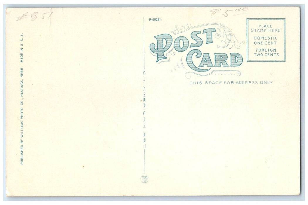 c1930's The Mary Lanning Memorial Hospital Car Hastings Nebraska NE Postcard