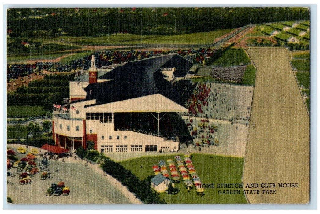 Home Stretch And Club House Garden State Park Delaware Township NJ Postcard