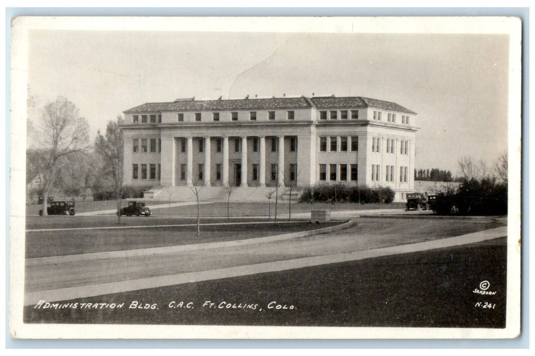 c1910's Administration Building CAC Ft. Collins Colorado CO RPPC Photo Postcard