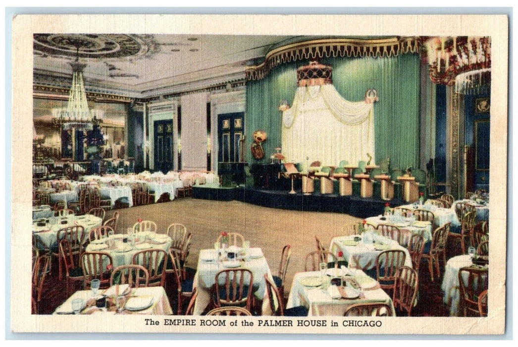 c1950 Interior View Empire Room Palmer House Chicago Illinois IL Posted Postcard