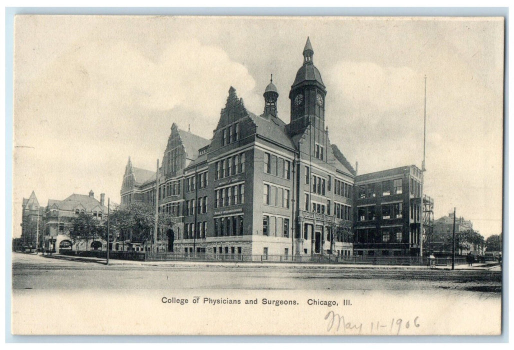 c1905 Exterior College Physicians Surgeons Building Chicago Illinois IL Postcard