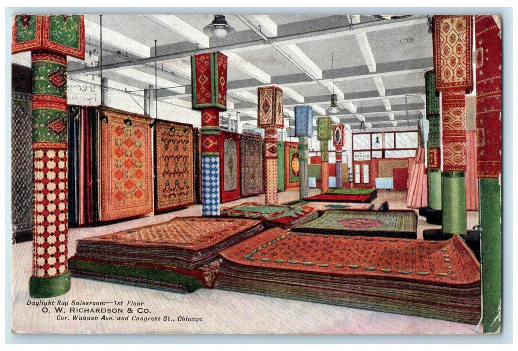 1912 Daylight Rug O W Richardson Co Advertising Chicago Illinois Posted Postcard