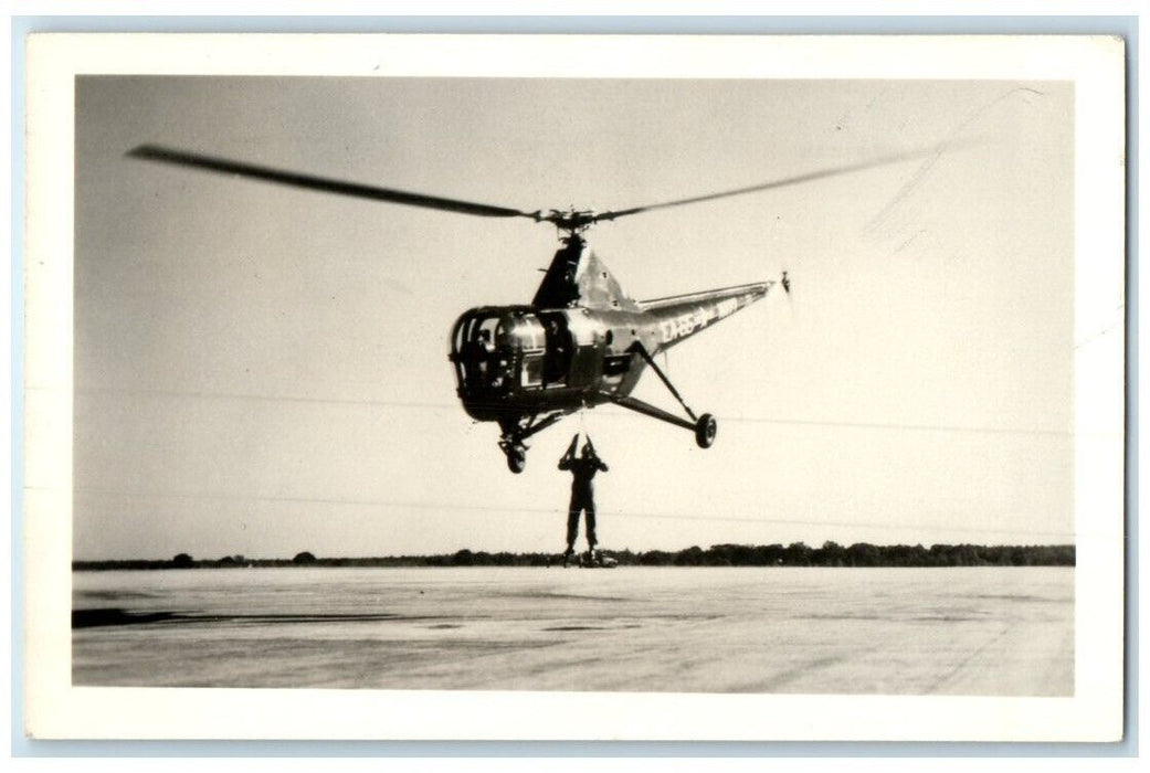 1952 Helicopter Rescue Sent From USS Monterey Pensacola FL RPPC Photo Postcard