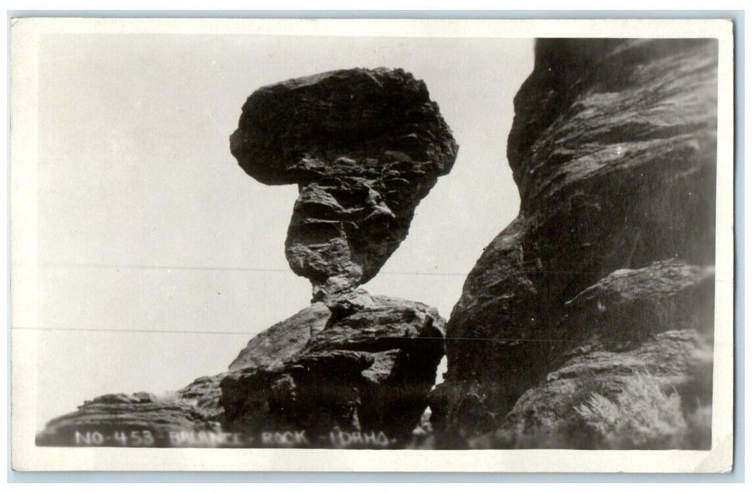 1928 Balance Rock View Sent From Boise Idaho ID RPPC Photo Posted Postcard
