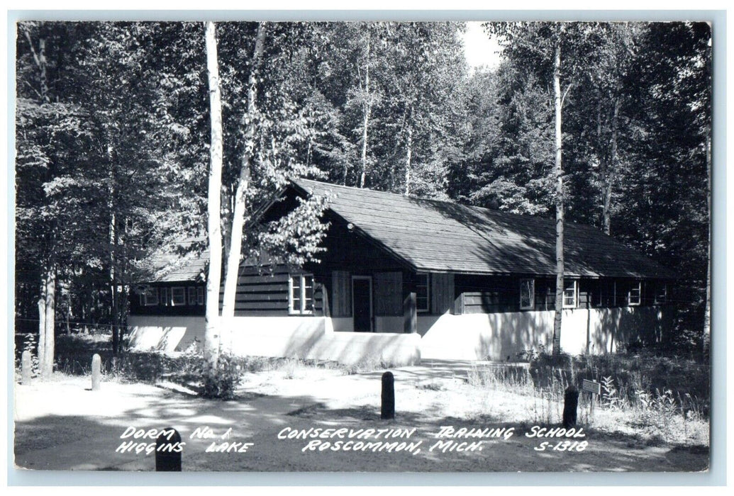 1956 Conservation Training School Roscommon Michigan MI RPPC Photo Postcard