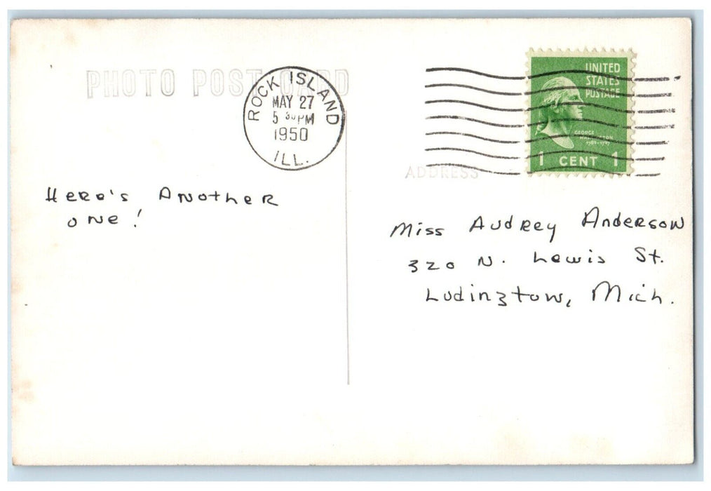 1950 Womans Building Augustana College Rock Island IL RPPC Photo Postcard