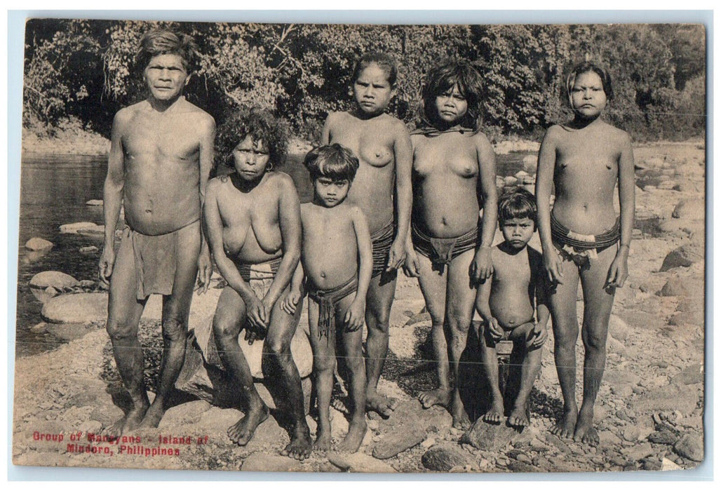 c1910 Group of Mangyans Island of Mindoro Philippines Island Unposted Postcard