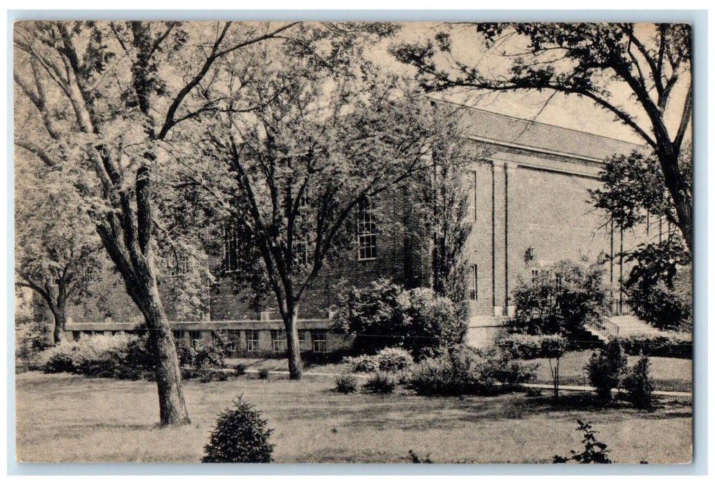 c1940 Zimmerman Hall Gymnasium Graceland College Lamoni Iowa IA Vintage Postcard