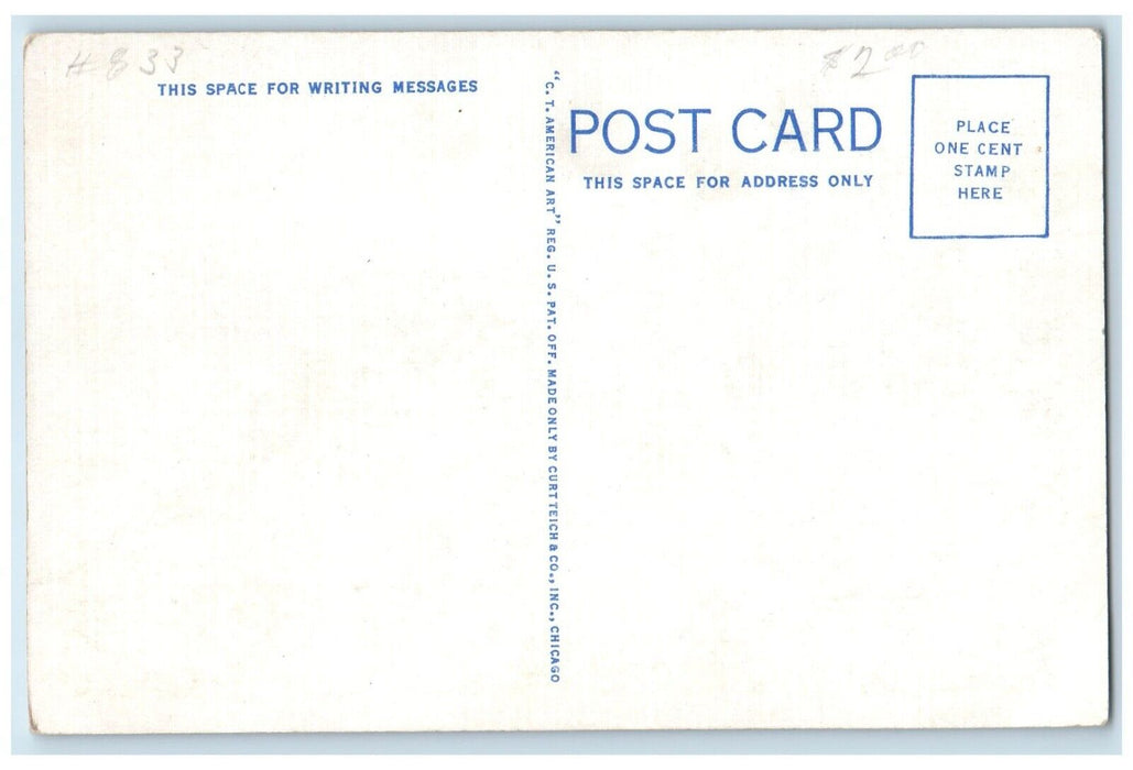 c1940 Overlooking Swiss Cottage Crapo Park Burlington Iowa IA Unposted Postcard