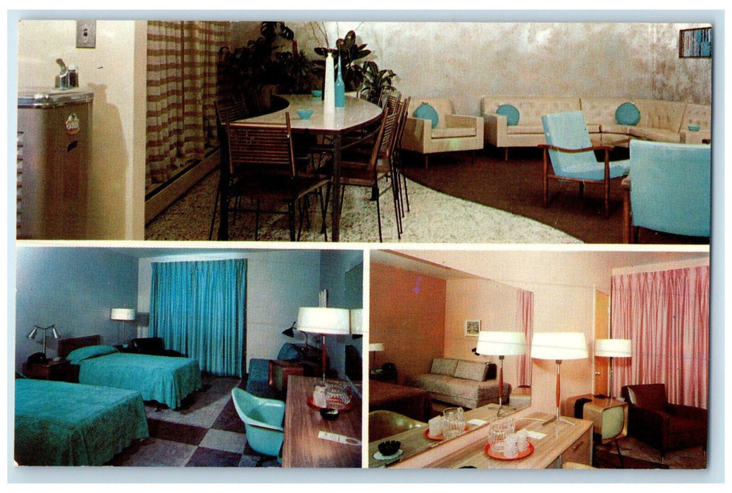 c1950's University Motel Near Ann Arbor's Hospital MI Multiview Postcard