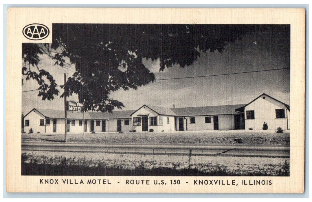 c1940 Knox Villa Motel Route 150 Exterior Building Knoxville Illinois Postcard