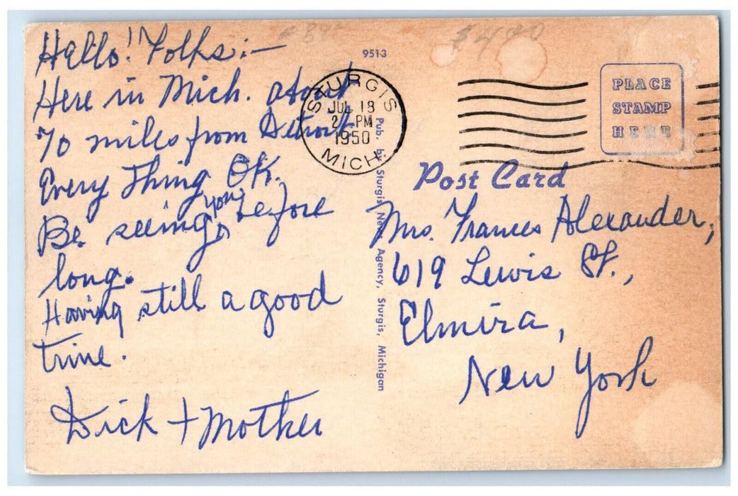 1950 Gymnasium Howe Military School Near Sturgis Michigan MI Postcard
