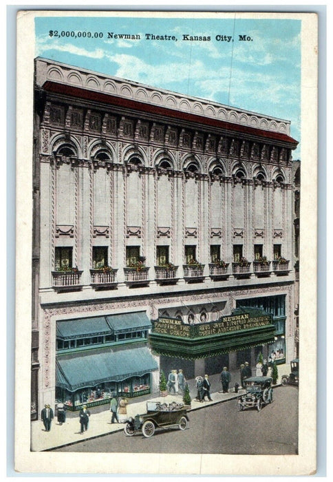 c1920 Aerial View Newman Theatre Kansas City Missouri Vintage Unposted Postcard